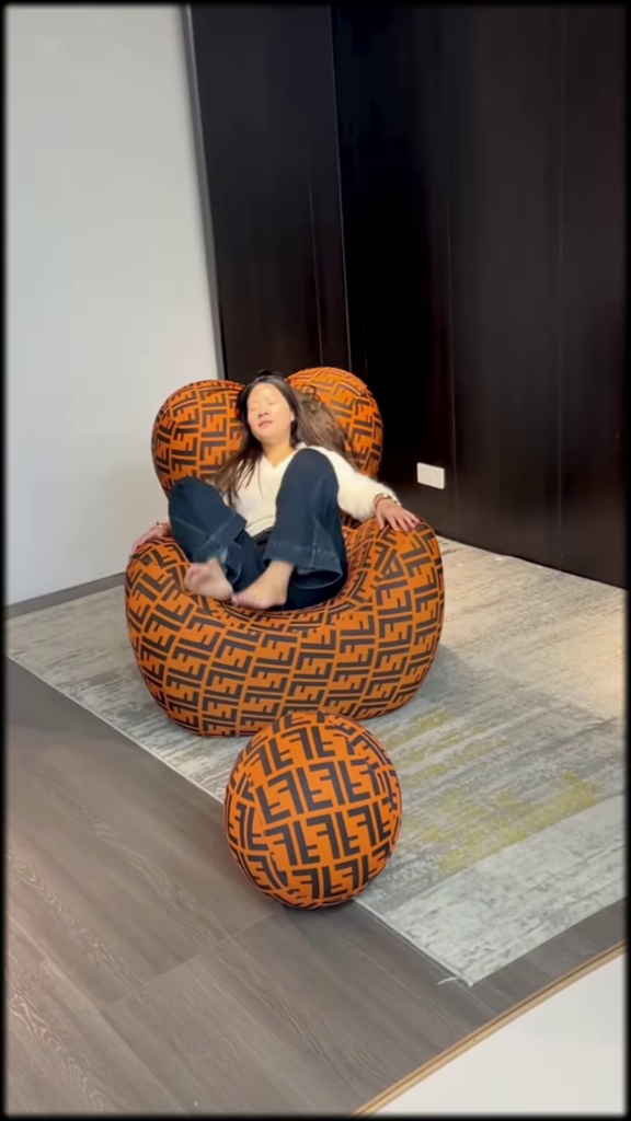 Oversized Knitted Round Floor Pouf Ottoman – Comfortable Seating and Footrest - Photo 6