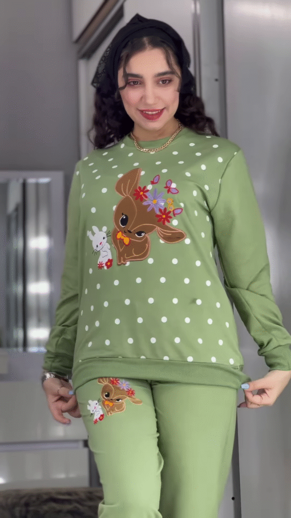 Polka Bunny Cozy Tracksuit – Cute Embroidery, Soft Warmth, All‑Day Comfort 🐰 - Photo 7