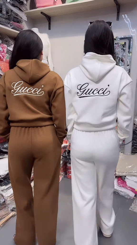 Bunny Print Hoodie & Jogger Co-ord Set – White & Brown Combo - Photo 3