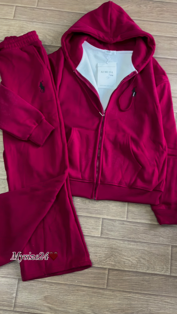 Zip-Up Hoodie & Jogger Co-ord Set 🔥 Available in Red, Beige & Brown - Photo 2
