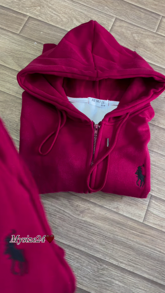 Zip-Up Hoodie & Jogger Co-ord Set 🔥 Available in Red, Beige & Brown - Photo 3
