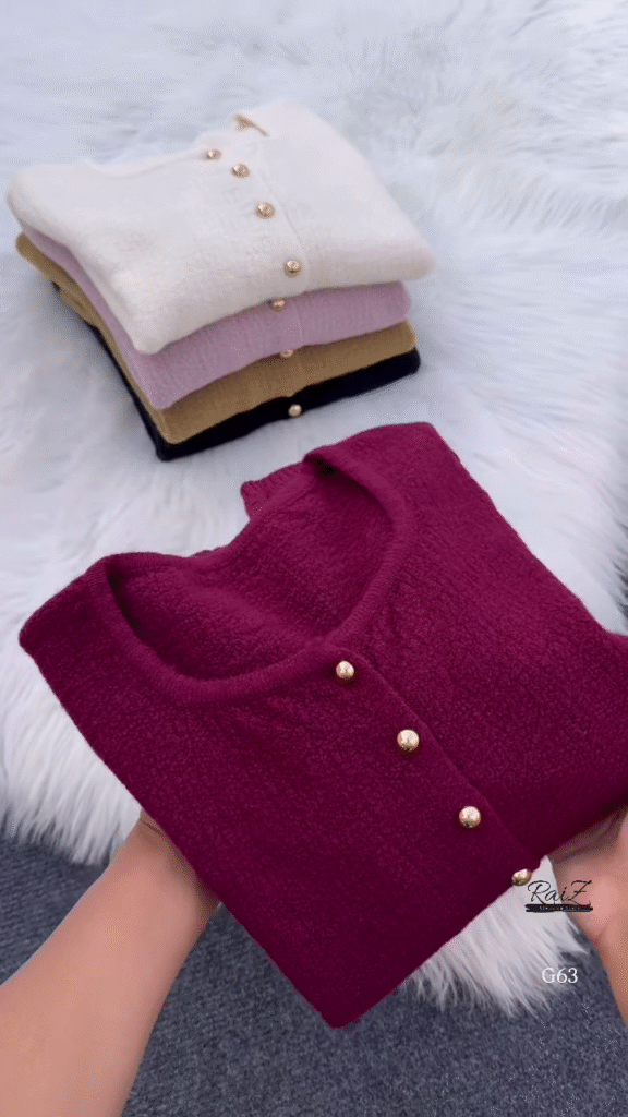 Classic Buttoned Knit Cardigans 🧶 Available in Mustard, Black, Burgundy, Lavender & White - Photo 3