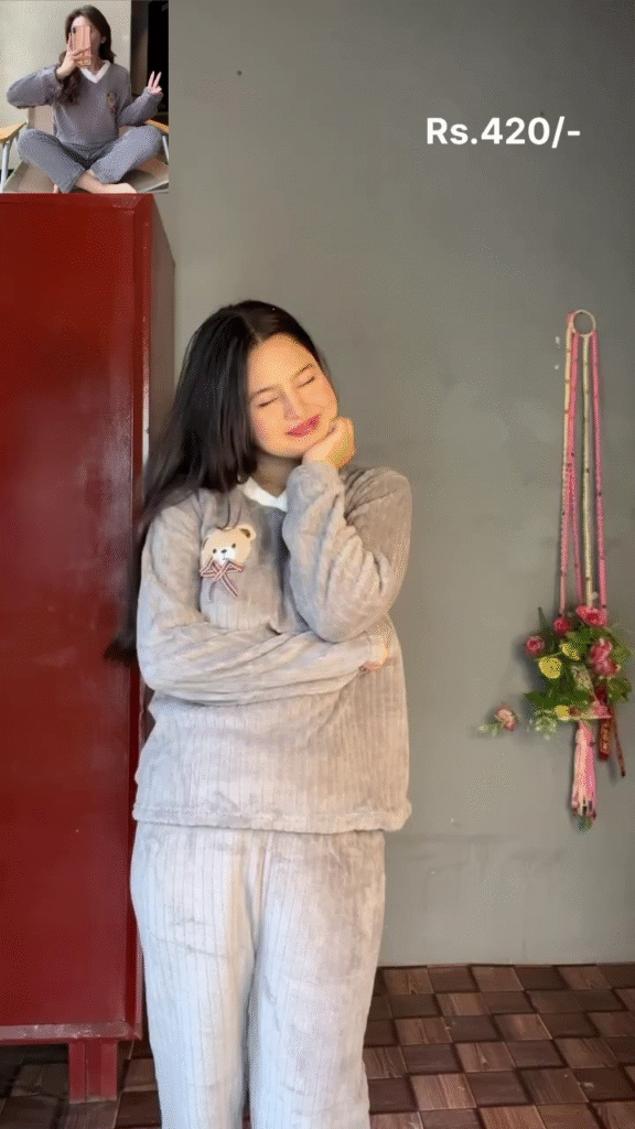 Plush Teddy Embroidery Nightwear Set – Soft, Snuggly Lounge Comfort for All Ages 🧸✨ - Photo 2