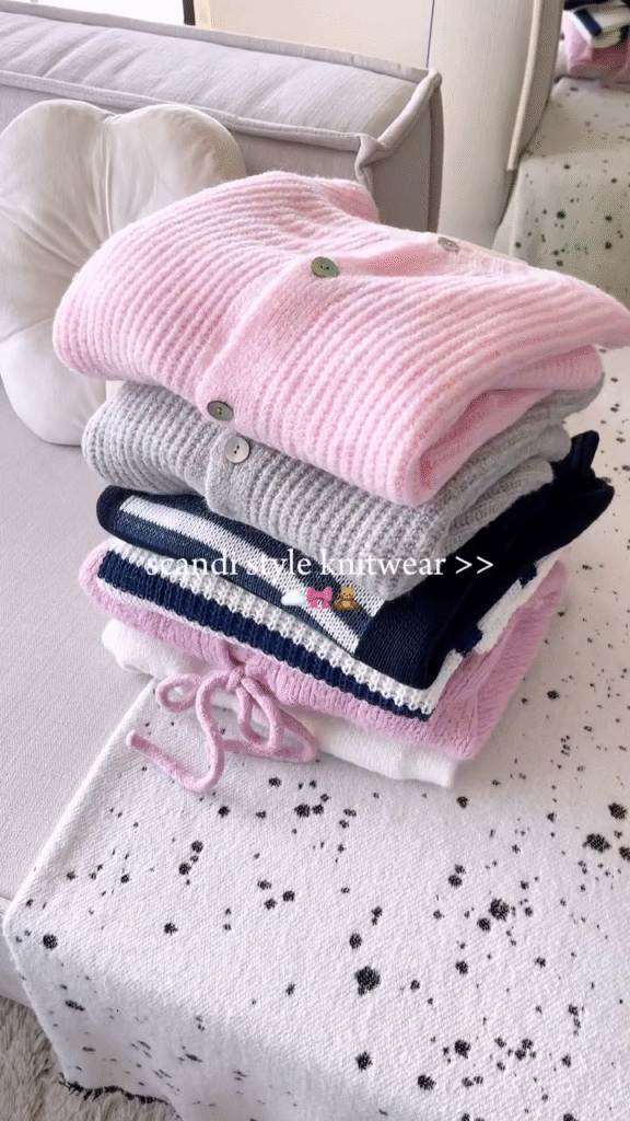 Scandi-Style Knitwear Stack 🧶 Ribbed Cardigans & Striped Sweaters – Pink, Grey, Navy & More - Photo 3