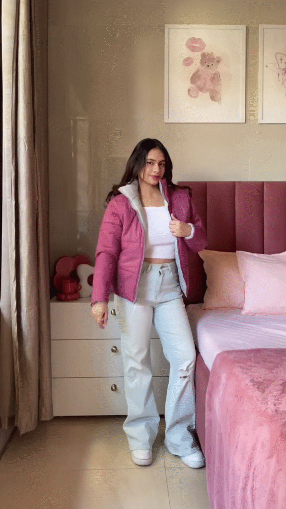 Reversible Jacket 🧥 Pink & Grey – Dual-Sided Winterwear for Style Flexibility - Photo 1