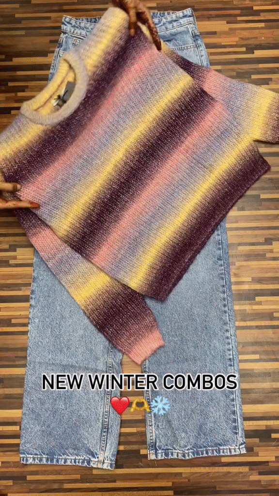 Winter Knitwear Combos ❄️ Cozy Sweaters with White & Black Pants – Floral, Wavy & Geometric Styles - Photo 4