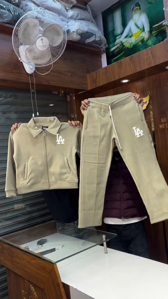 LA Print Tracksuit Sets 🧥 Matching Zip Jackets & Joggers – Beige & Pink Variants - Photo 2