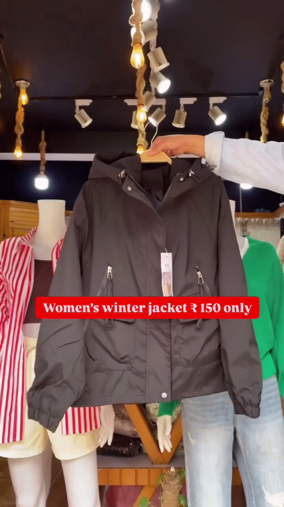 Women's Black Winter Jacket 🖤 Hooded Zip-Up with Pockets – Cozy & Minimal - Photo 2