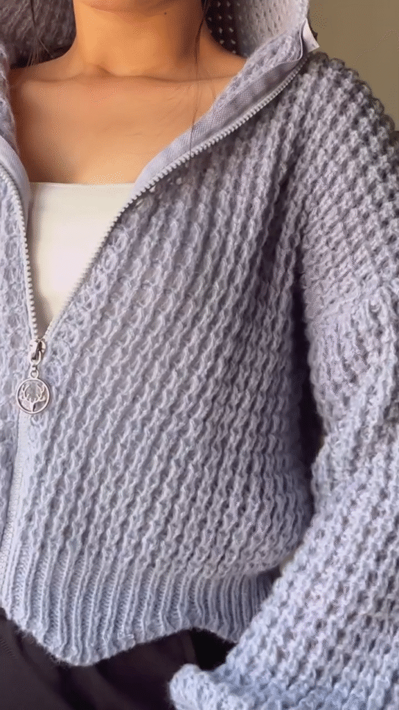 Graphic & Zip-Up Knit Sweater Combos 🧶 With Light Blue Jeans – Heart, Flame, Stripe & Charm Zip Variants - Photo 2