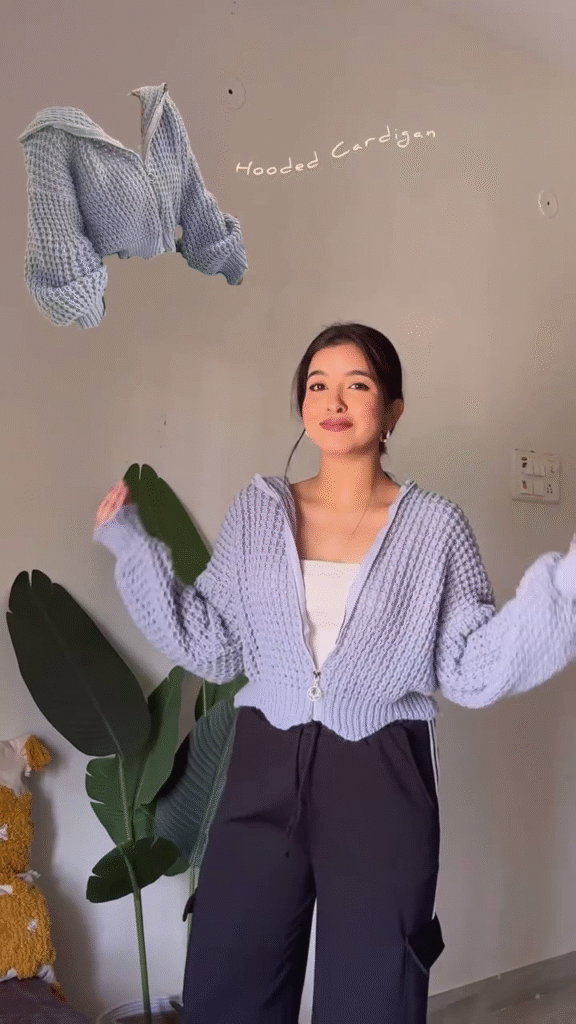 Graphic & Zip-Up Knit Sweater Combos 🧶 With Light Blue Jeans – Heart, Flame, Stripe & Charm Zip Variants - Photo 1