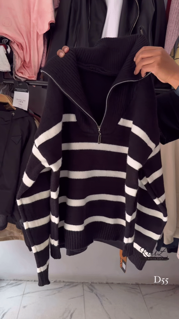 Half-Zip Striped Knit Sweaters 🧶⛷ With High Collar – Red, White & Blue Variants - Photo 4