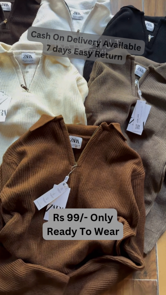 Solid Knit Sweaters 🧶🧺 With Ribbed Texture – Brown, White, Cream & Black Variants - Photo 2