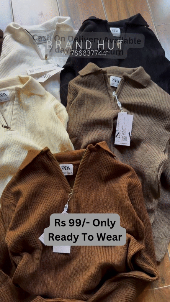 Solid Knit Sweaters 🧶🧺 With Ribbed Texture – Brown, White, Cream & Black Variants - Photo 3