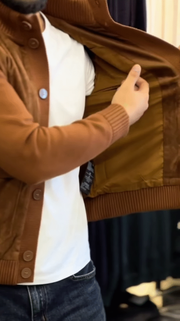 Textured Button-Up Knit Jacket 🧥🤎 With Ribbed Trim – Brown Variant - Photo 3