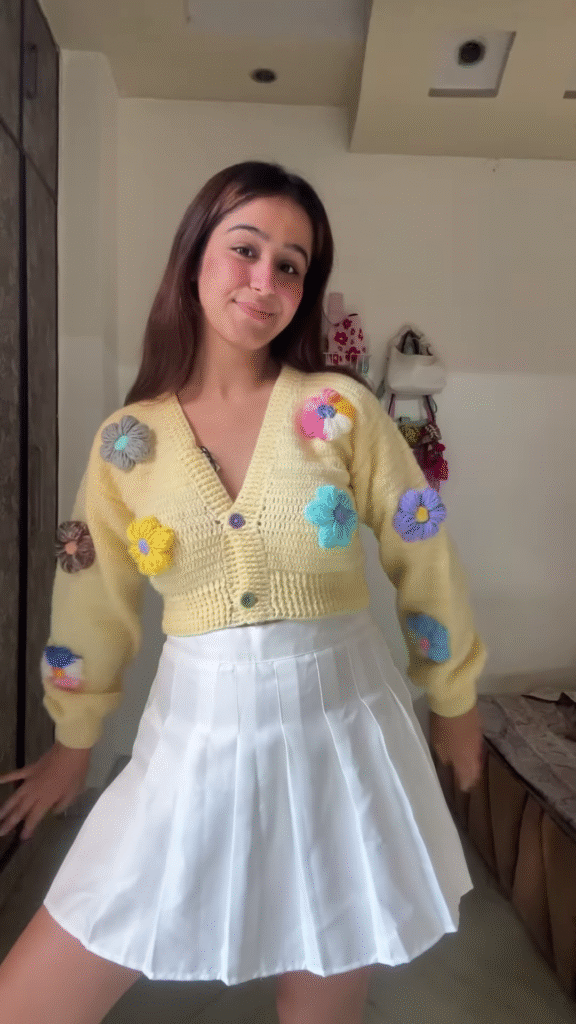 Playful Embroidered Knit Cardigans 🧶🌈🍒 – Cherry, Rainbow & Floral Variants - Photo 1