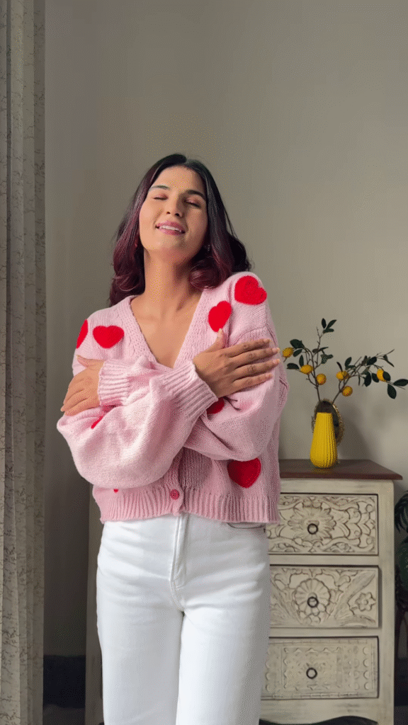 Heart & Ribbon Knitwear Collection 🧶💗 With Embroidery & Bow Accents – Pink & Cream Variants - Photo 7