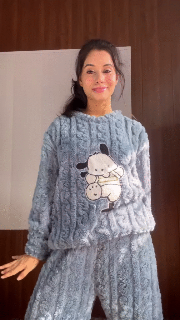 Plush & Fuzzy Co-ord Sets 🧸❄️ With Embroidery & Pastel Charm – Blue, Strawberry & Dog Variants - Photo 4