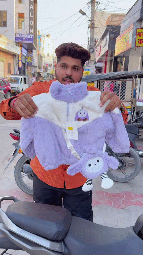 Kids' Winter Jackets 🧸❄️ With Plush Texture & Toy Accents – Purple, White & Pink Variants - Photo 2