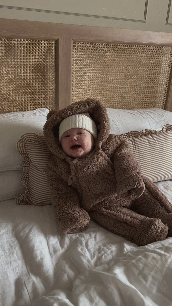 Plush Bear-Hooded Doll Outfit 🧸🛏 With Furry Texture & Ear Detail – Brown Variant - Photo 2