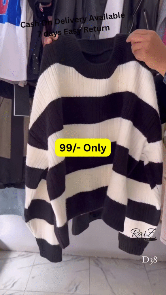 Multi-Color Striped Sweaters 🧶🧥 – Soft Knitwear in Brown, Gray, Black, Pink & Yellow Variants - Photo 2