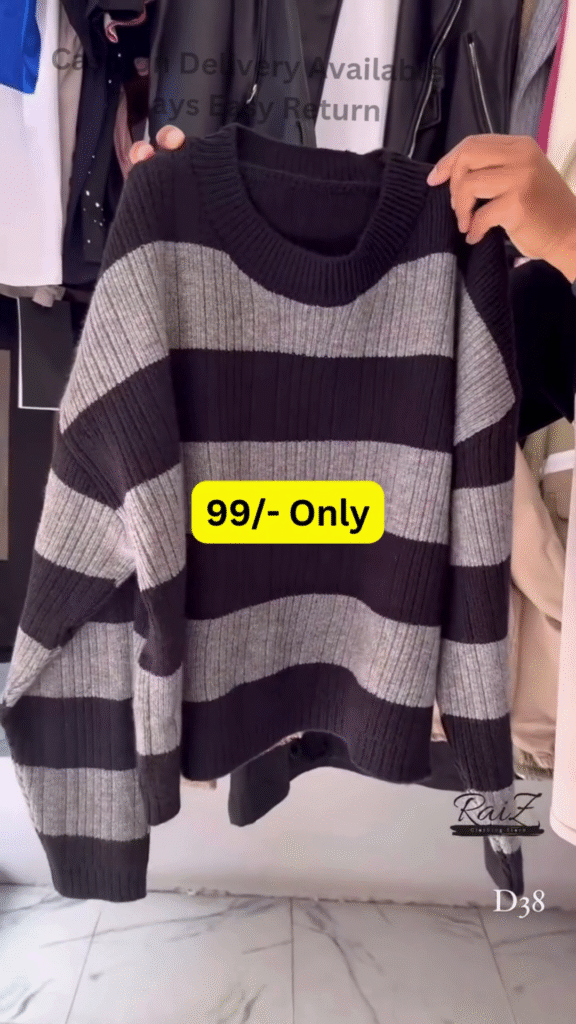 Multi-Color Striped Sweaters 🧶🧥 – Soft Knitwear in Brown, Gray, Black, Pink & Yellow Variants - Photo 6