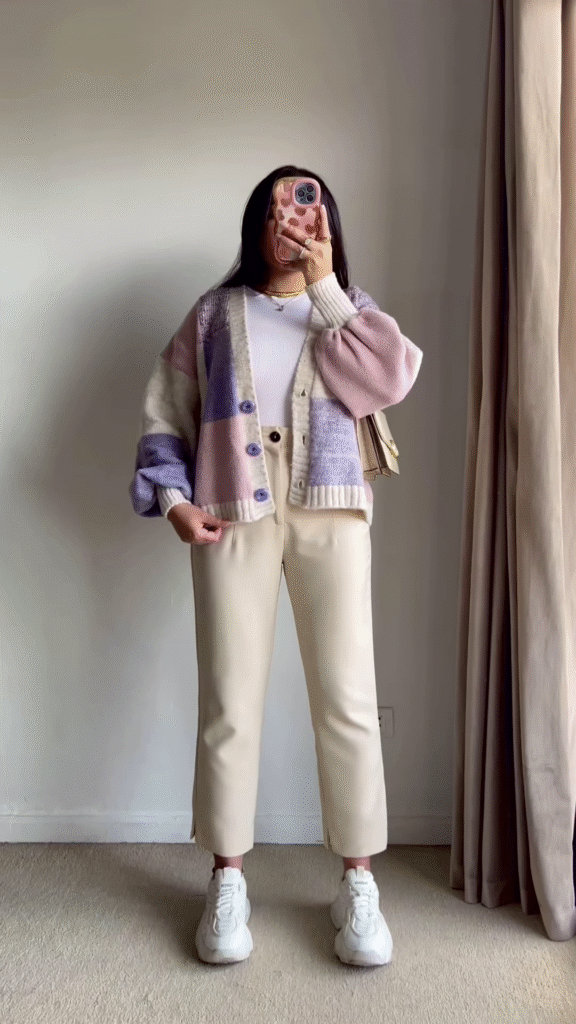 Color-Block Pastel Cardigans 🧥🎨 – Soft Knit Layers in Pink-Blue, Purple-Beige & Orange-Mustard Variants - Photo 1