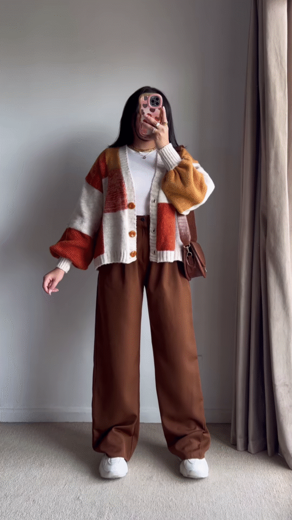 Color-Block Pastel Cardigans 🧥🎨 – Soft Knit Layers in Pink-Blue, Purple-Beige & Orange-Mustard Variants - Photo 2
