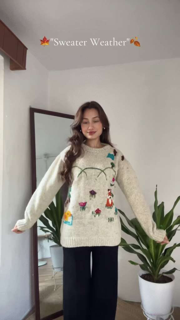 Seasonal Knit Sweater Trio 🍁🧥 – Floral, Minimal & Geometric Styles in Pink, Green & Cream Variants - Photo 2