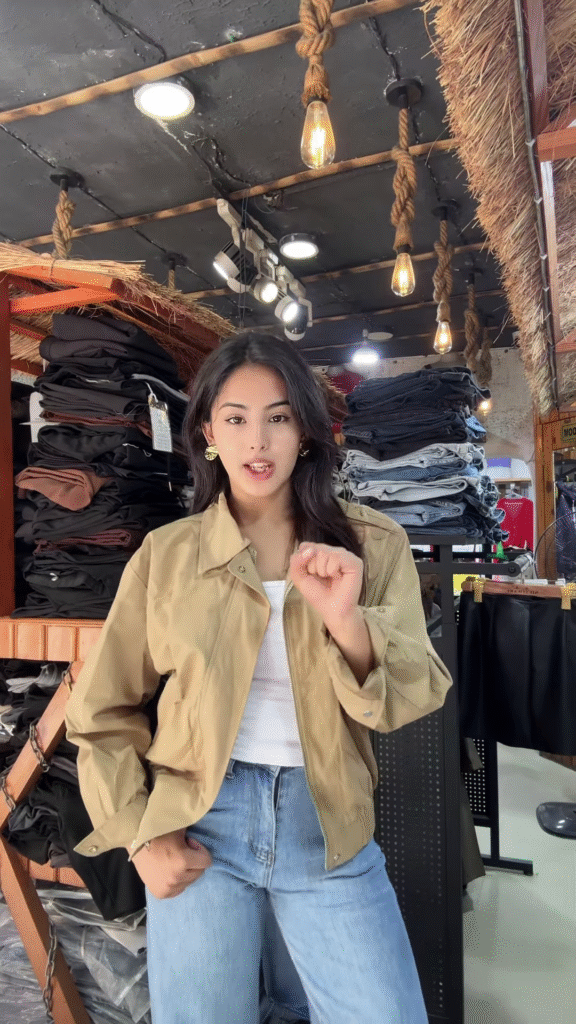 Women's Zip-Up Casual Jackets 🧥🛍 – Black, Beige & Light Beige Variants Styled in Store Setting - Photo 4