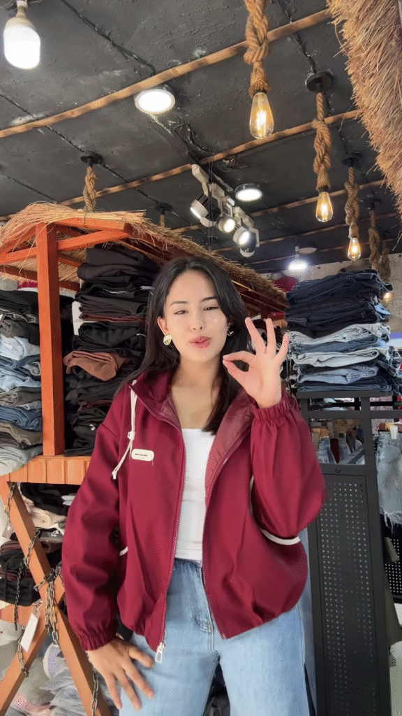 Women's Casual Zip-Up Jackets 🧥✨ – Yellow, White & Maroon Variants Styled in Rustic Store Setting - Photo 4