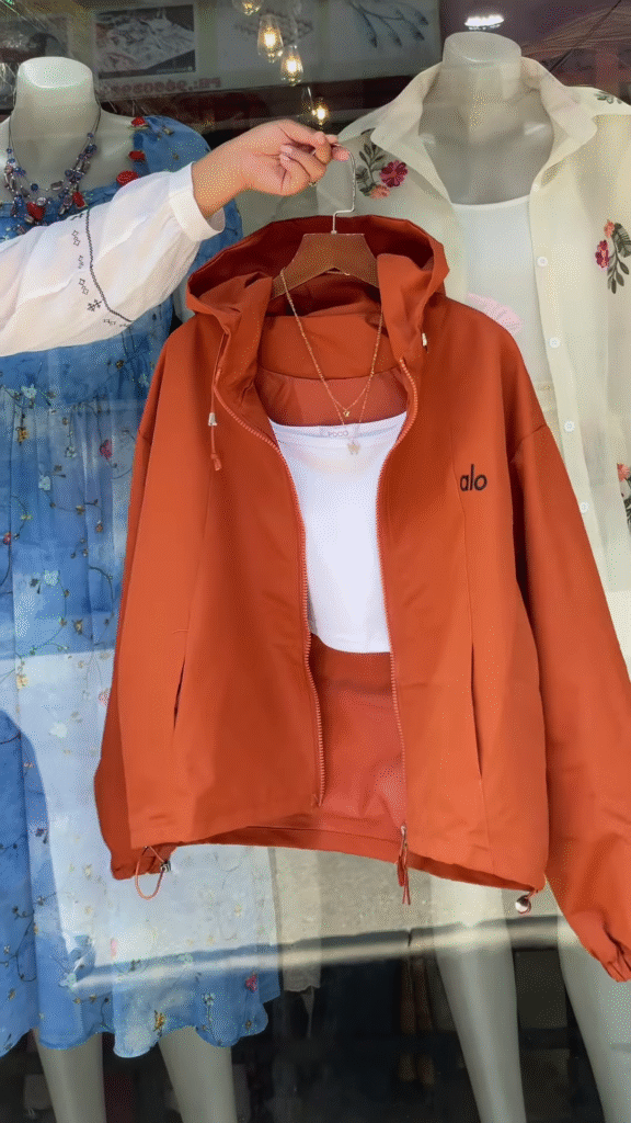 Boutique Hooded Zip-Up Jackets 🧥🌸 – Orange, White & Purple Variants with Layered Styling - Photo 2