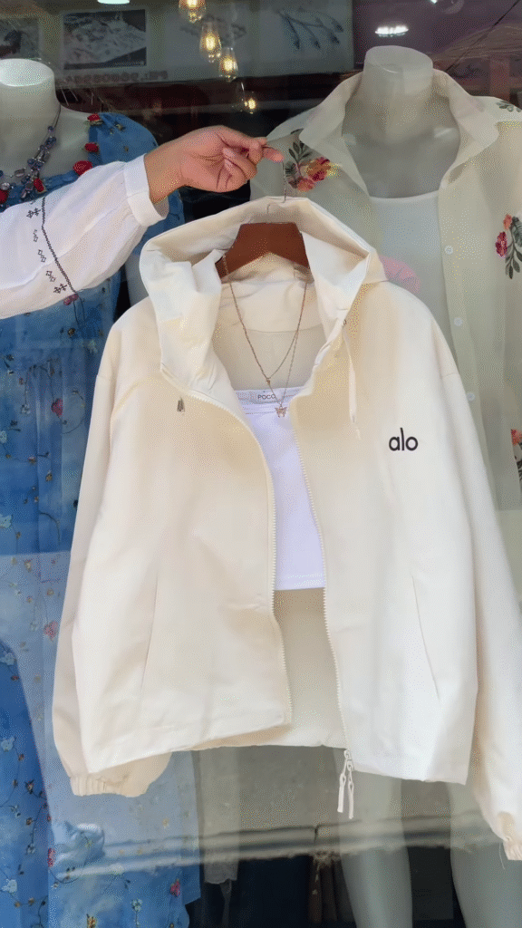 Boutique Hooded Zip-Up Jackets 🧥🌸 – Orange, White & Purple Variants with Layered Styling - Photo 1
