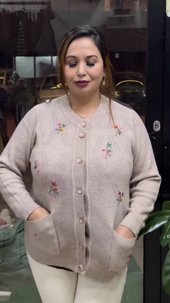 Embroidered Knit Cardigans 🧥🌸 – Available in 10 Vibrant Colors with Floral & Textured Detailing - Photo 2