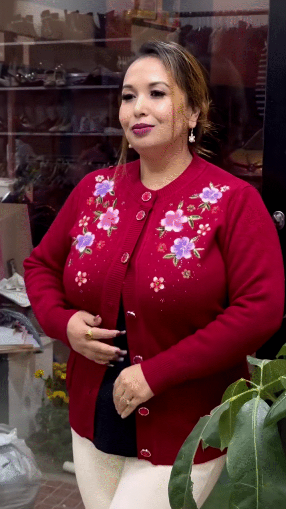 Floral Embroidered Button-Up Cardigans 🌸🧥 – Available in 10 Vibrant Colors with Pocket & Textured Detailing - Photo 1