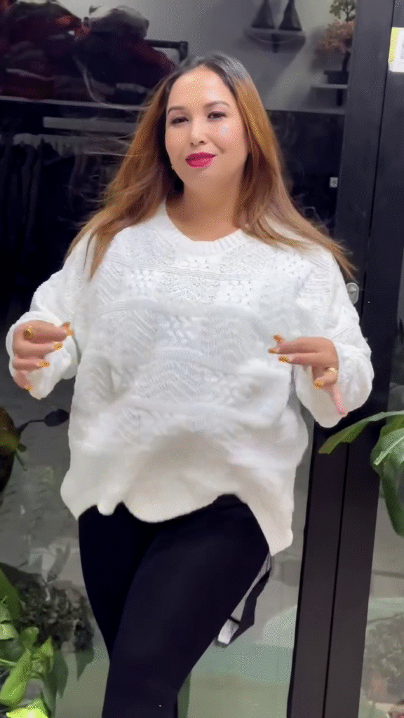 Textured Knit Sweaters 🧶🧥 – White, Maroon & Black Variants with Raised Pattern Detailing - Photo 1