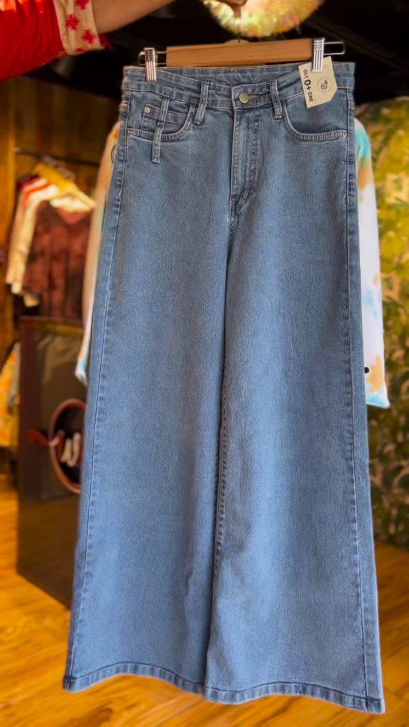 Women's Tie-Dye Button-Down Shirt with Raw Hem + Knee-Length Denim Skirt Set – Casual & Chic Summer Outfit - Photo 2