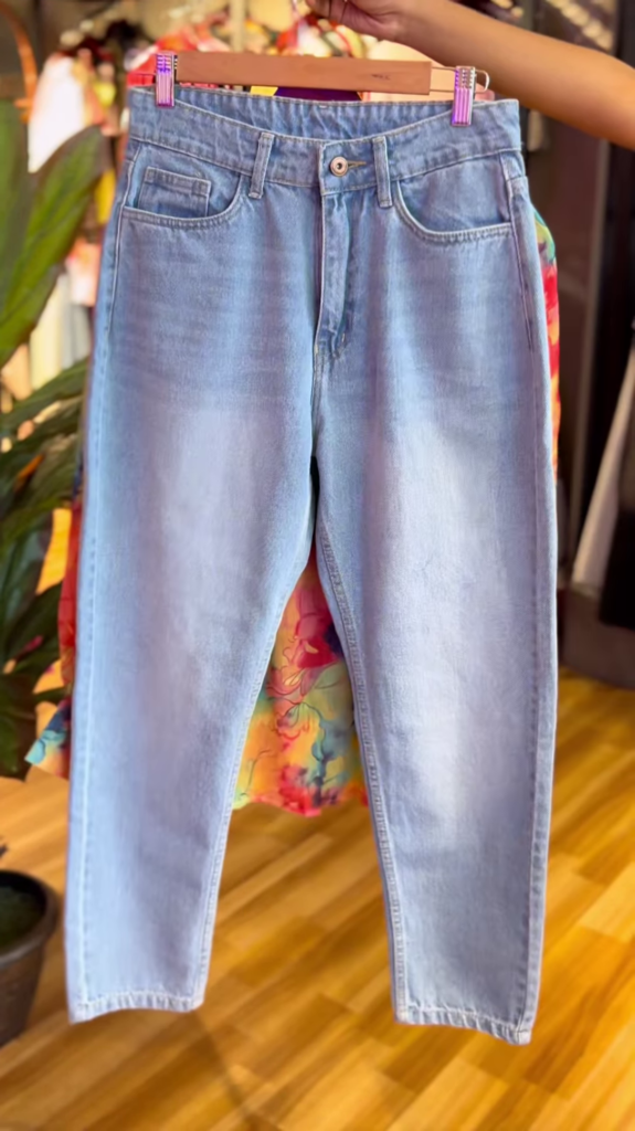 Rainbow Bloom Shirt Co-ord with Powder Blue Crop Top & Denim Culottes - Photo 2
