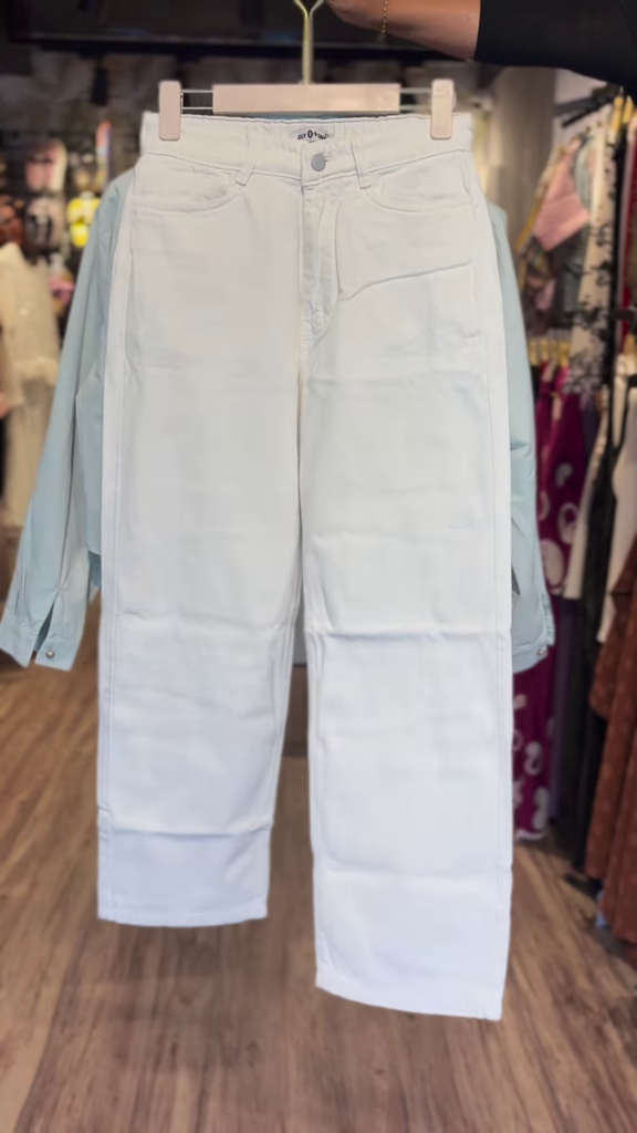 Powder Mint Utility Shirt Co-ord with Graphic Tee & White Wide-Leg Pants - Photo 2