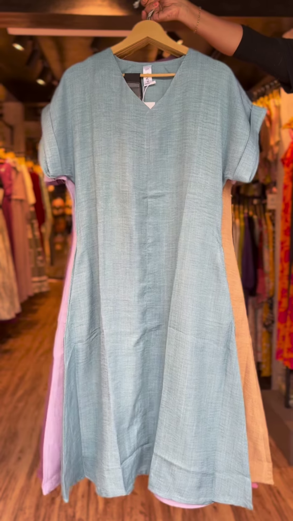 Women’s Solid Color Linen-Blend A-Line Dress with V-Neck – Casual Summer Short Sleeve Midi Dress in 5 Colors - Photo 1