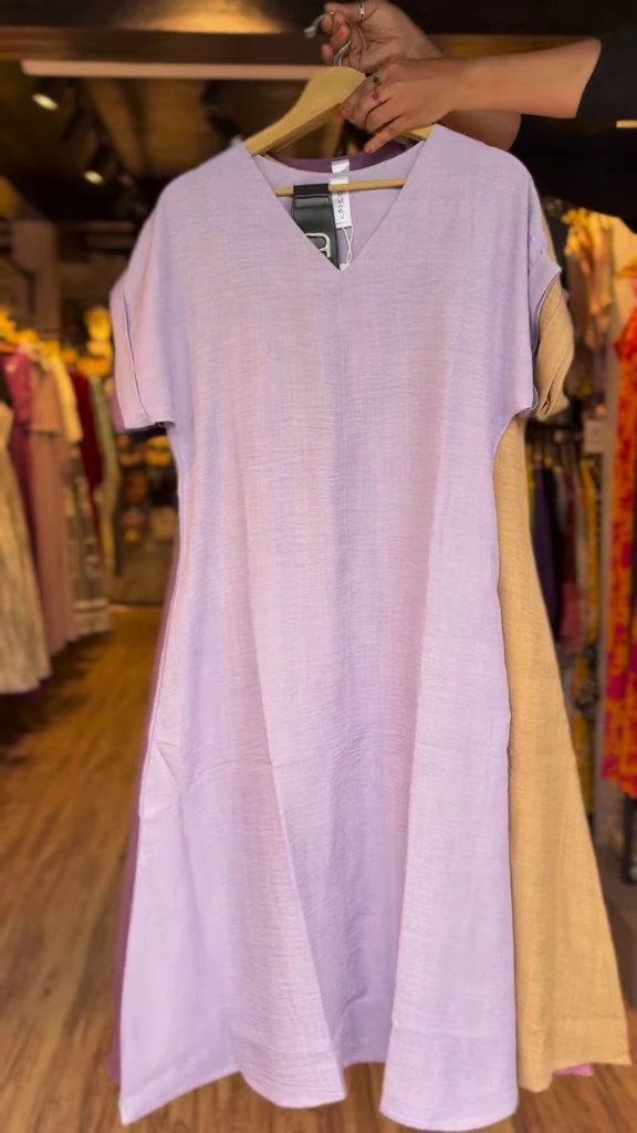 Women’s Solid Color Linen-Blend A-Line Dress with V-Neck – Casual Summer Short Sleeve Midi Dress in 5 Colors - Photo 3
