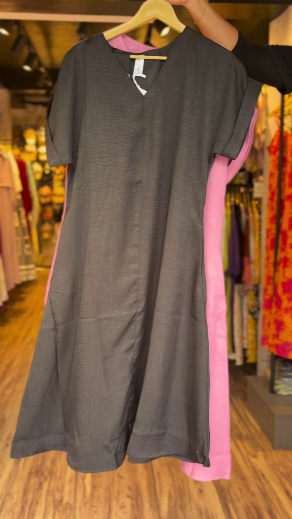 Women’s Solid Color Linen-Blend A-Line Dress with V-Neck – Casual Summer Short Sleeve Midi Dress in 5 Colors - Photo 6