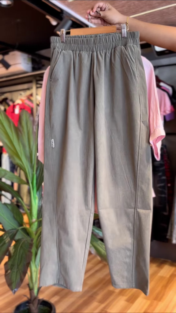 Women’s Leaf Print Casual Co-Ord Set – Light Pink Shirt with Olive Green Shorts | Relaxed Summer Outfit - Photo 2