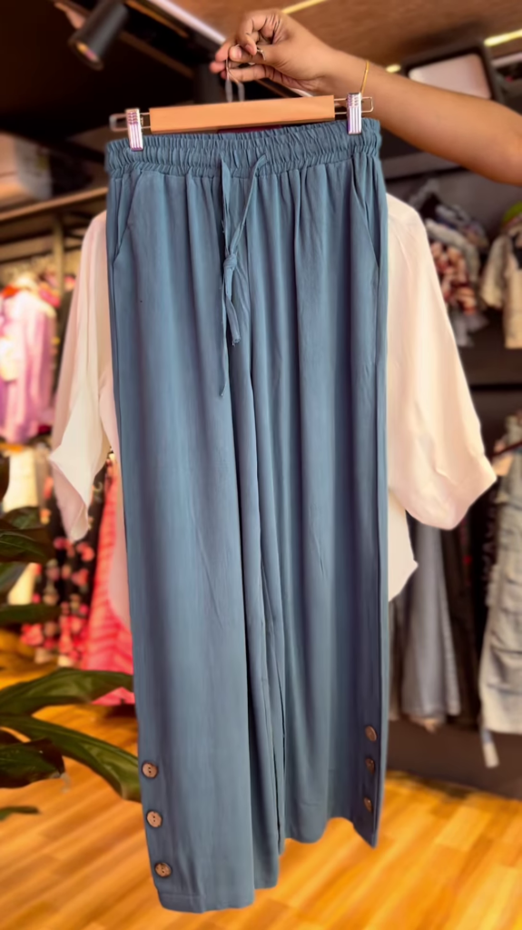 Elegant White Embroidered Kurti with Teal Blue Culottes – Stylish Ethnic Fusion Co-Ord Set for Women - Photo 2