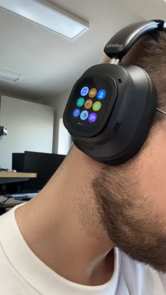 Smart Touchscreen Over-Ear Headphones – Multifunctional Wireless Headset with Built-in Apps and Interactive Display - Photo 1