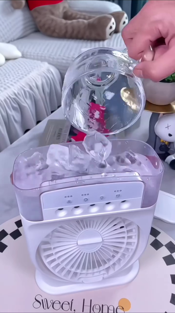 Portable Multi-Function Rechargeable Fan with LED Light & Power Output – Ideal for Home, Office & Travel - Photo 4