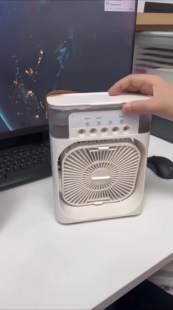 Portable Multi-Function Rechargeable Fan with LED Light & Power Output – Ideal for Home, Office & Travel - Photo 2