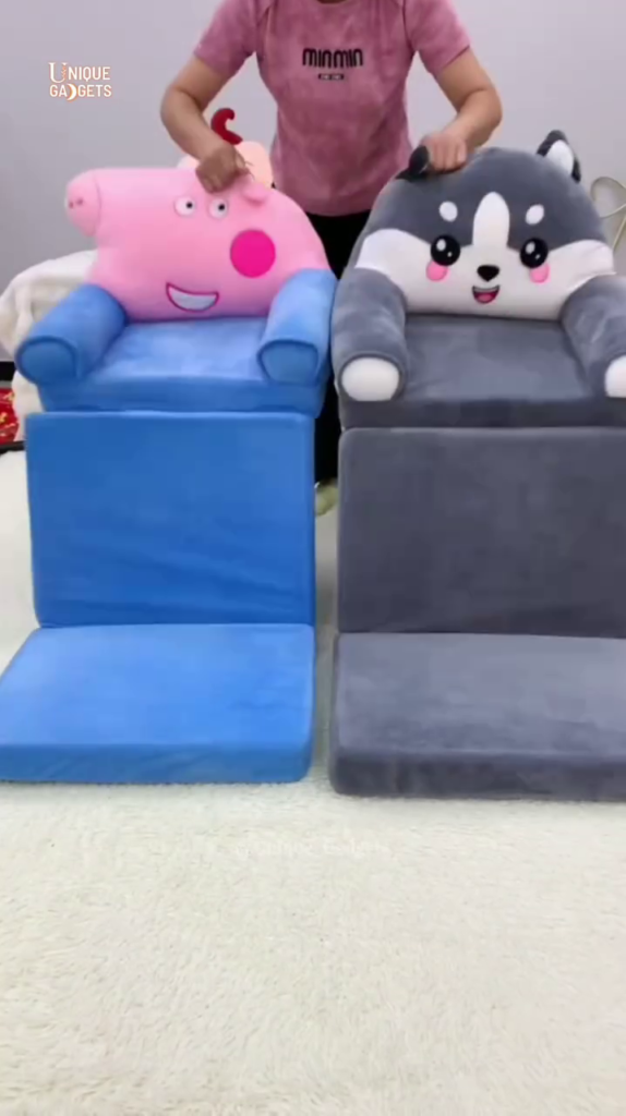 Convertible Kids Sofa Bed – Foldable Lounge Chair for Toddlers with Fun Cartoon Design - Photo 7