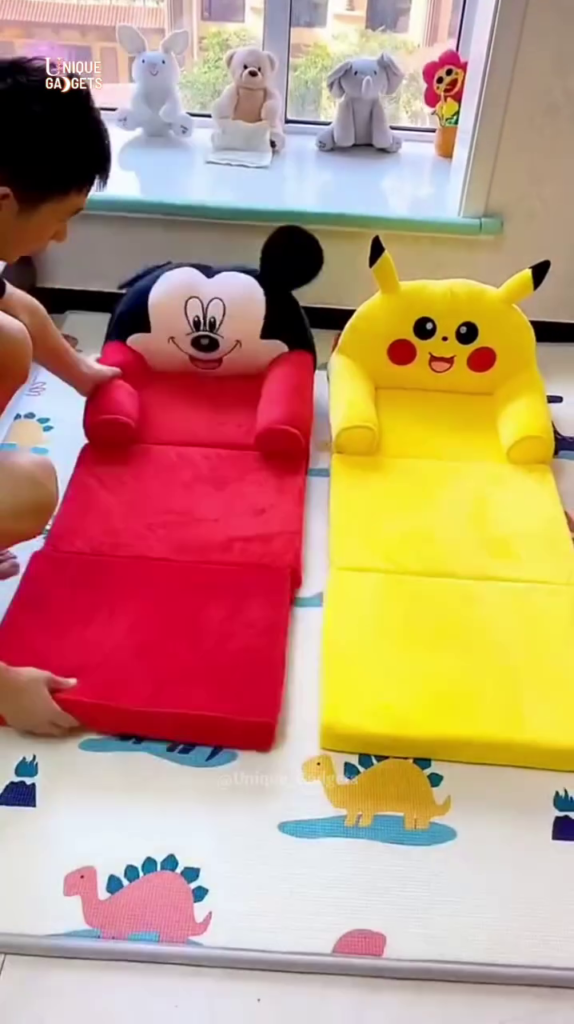 Convertible Kids Sofa Bed – Foldable Lounge Chair for Toddlers with Fun Cartoon Design - Photo 6