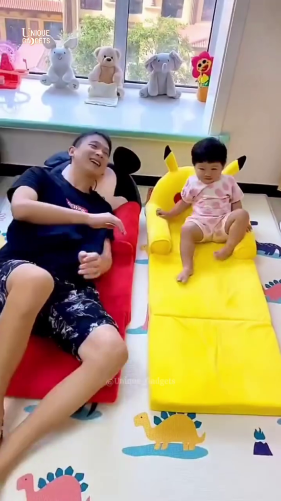Convertible Kids Sofa Bed – Foldable Lounge Chair for Toddlers with Fun Cartoon Design - Photo 3