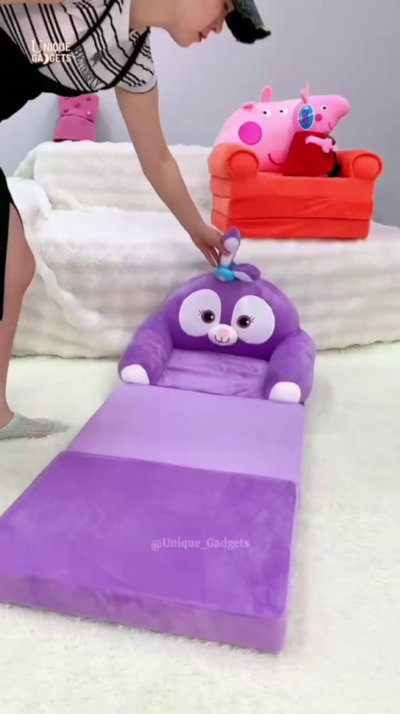 Convertible Kids Sofa Bed – Foldable Lounge Chair for Toddlers with Fun Cartoon Design - Photo 2